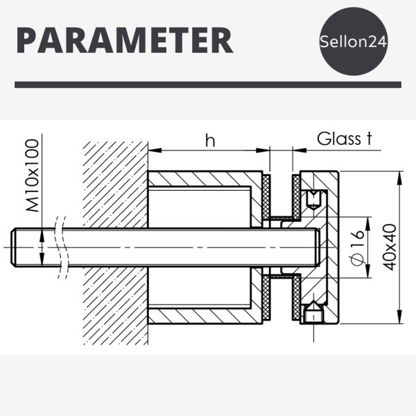 Edelstahl Glashalter Glaspunkthalter